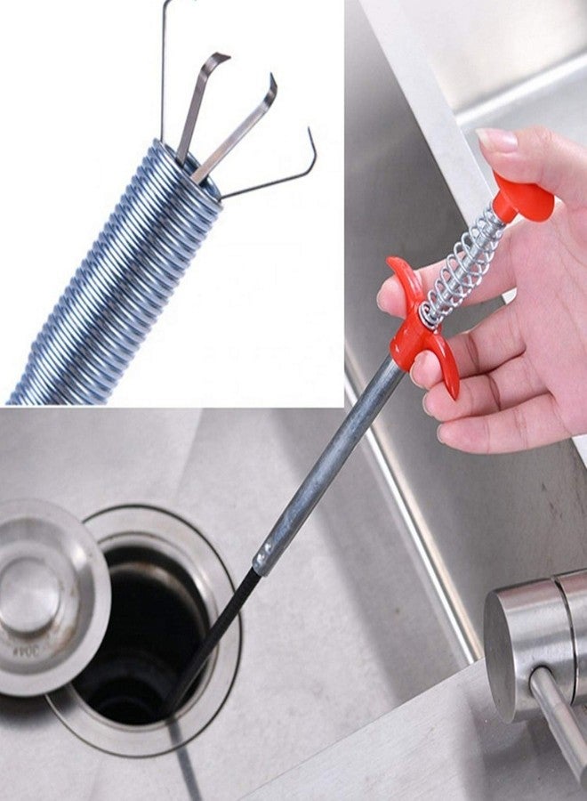 BELOXY Stainless Steel Drain Pipe Cleaning Spring Stick,Hair Catching Pipe Cleaning Claw Wire,Sink Stick Sewer Sink Tub Dredge Remover,Spring Drain Basin Cleaner Tool(160 Cm) (2) (1) - Image 4